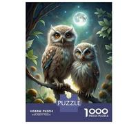 1000 Pieces Puzzles for Teenagers Two Owls Perched Under Moonlight Puzzles for Adults Relaxing Games Staycation Kill Time Deal As Gifts for The Whole Family 38x26cm/1000pcs