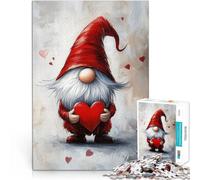 1000 Pieces Puzzles for teenagers Valentine Gnome Holding Heart Lernspielzeug Wunschliste mit dem Weihnachtsmann50x70cm