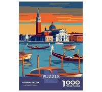 1000 Pieces Puzzles for Teenagers Venice Gondola Sunset Jigsaws for Adults Brain Teaser Game But Fun And Humorous Deal As Gifts for The Whole Family 38x26cm/1000pcs