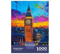 1000 Pieces Puzzles for Teenagers Vibrant Big Ben at Sunset Jigsaws for Adults Relaxing Games Hand Speed Race Stress Reduction Gifts 38x26cm/1000pcs