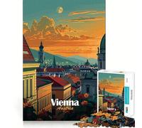 1000 Pieces Puzzles for Teenagers Vienna Cityscape Sunset Sharp Cut Craft Cognitive Fun Play Idle Time Game Christmas Home Art (50x75cm)