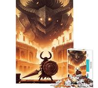 1000 Pieces Puzzles for Teenagers Warrior Facing A Colossal Demon Fun at Home Activities, Pattern Assembly Impossible Game for Ages 14 And over (50x75cm)