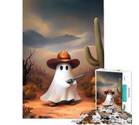 1000 Pieces Puzzles for Teenagers Western Cowboy Ghost Practical Game Brain Intelligence Challenge Addictive Toys Great Gifts Presents for Women (Size 50x75cm)