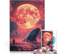 1000 Pieces Puzzles for teenagers Whale and Blood Moon Staycation: Zeit totschlagen Einzigartige Wohndekoration und Geschenke38x26cm