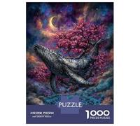 1000 Pieces Puzzles for Teenagers Whale in Dreamy Celestial Landscape Puzzle for Adults DIY Toys Difficult Challenge Help The Brain Exercise 38x26cm/1000pcs
