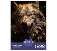 1000 Pieces Puzzles for Teenagers White Wolf in Gold Jigsaws for Adults Brain Teaser Game But Fun And Humorous Deal As Gifts for The Whole Family 38x26cm/1000pcs