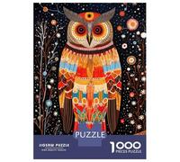 1000 Pieces Puzzles for Teenagers Wise Owl Tribal Style 17 Puzzle for Adults DIY Toys Difficult Challenge Help The Brain Exercise 38x26cm/1000pcs