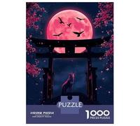 1000 Pieces Puzzles for Teenagers Wolf Howling at Pink Moon Jigsaws for Adults Family Games Presents for Women Help The Brain Exercise 70x50cm/1000pcs