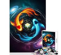 1000 Pieces Puzzles for Teenagers Yin Yang Koi Fish Galaxy Educational Toy Great Gifts And Toys Fun Games Train Your Brain And Hands Size 50x75cm