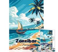 1000 Pieces Puzzles for Teenagers Zanzibar, Tanzania︰ Tropical Beach Scene Anti-Stress Toys Great Gifts And Toys Brain Teaser Game Train Your Brain And Hands Size 38x26cm