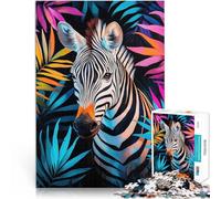 1000 Pieces Puzzles for teenagers Zebra in Tropical Foliage Intellektuelles Spiel Tolle Geschenke und Spielzeuge75x50cm