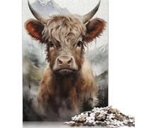 1000 Pieces Puzzles Highland Calf Jigsaw Puzzles for Adults Woodenboard Puzzles Home Decoration Puzzle Toys 1000pcs (75x50cm)