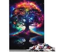 1000 Pieces Puzzles Jigsaw Adults Puzzle Standard Jigsaw Cosmic Tree of Life Unity Jigsaw Family Decoration Educational Toy Game (38x26cm)