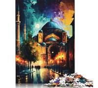 1000 Pieces Puzzles Jigsaw Adults Puzzle Standard Jigsaw Hagia Sophia Istanbul Jigsaw Family Decoration Educational Toy Game (75x50cm)