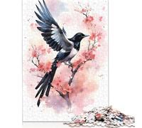 1000 Pieces Puzzles Jigsaw Adults Puzzle Standard Jigsaw Magpie Watercolor Jigsaw Family Decoration Educational Toy Game 1000pcs (38x26cm)