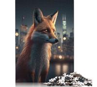 1000 Pieces Puzzles Jigsaw Adults Puzzle Standard Jigsaw Urban Fox in The Big City Jigsaw Family Decoration Educational Toy Game 1000pcs (75x50cm)