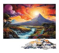 1000 Pieces Puzzles Peaks Inserted Into The Sky Jigsaw Puzzles for Adults Wooden Jigsaw for Summer Lovers 1000 PCS(75x50cm)