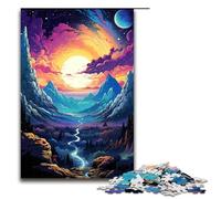 1000 Pieces Puzzles The Colorful Psychedelia of Cosmic Mountain Jigsaw Puzzles for Adults Wood Jigsaw Educational Game 75x50cm