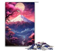 1000 Pieces Puzzles The Colorful Psychedelia of Mount Fuji Jigsaw Puzzles for Adults Wood Jigsaw Educational Game 75x50cm