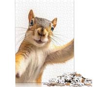 1000 Pieces Quirky Squirrel Taking Selfie - Cute Wall Art for Adults Difficult Jigsaw Paper Puzzle for Adults Christmas Eve Gifts 1000pcs (38x26cm)
