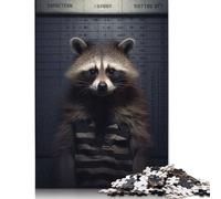 1000 Pieces Raccoon Criminal Mugshot Jigsaw Puzzle Adults Difficulty Puzzles Educational Toy Games Family Decoration 1000pcs (75x50cm)