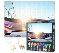 1000 Pieces Racing Car Jigsaw Puzzles for Adults - Sports Car Puzzles for Adults Gifts Challenging Sunset at the Racetrack Puzzle Art for Boys Game Nights Family Home Decor 27.5"X19.7"