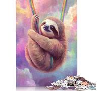 1000 Pieces Rainbow Sloth Puzzle for Adults Paper Puzzles Jigsaw Puzzles for Adults Educational Game Challenge Toy 1000pcs (75x50cm)