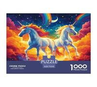 1000 Pieces Rainbows Unicorns Creative Square Wooden Jigsaw Puzzles for Adults Educational Game Challenge Toy 1000pcs (75x50cm)