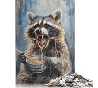 1000 Pieces Ramen Noodles Raccoon Eat Puzzles Jigsaw Adults Difficulty Jigsaw Puzzle Relaxing Games Toy 1000pcs (75x50cm)