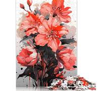 1000 Pieces Red Flowers 6 Jigsaw Puzzles Paper Puzzles for Adults & Teenager Family Game for Adults And Teenagers 38x26cm/1000pcs