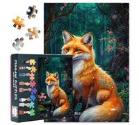 1000 Pieces Red Fox Puzzles for Adults Red Fox Jigsaw Puzzles for Wall Art Wild Animal in the Forest Intelligence Puzzle Art for Adults Home Decor Family Indoor Games 27.5"X19.7"