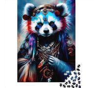 1000 Pieces Red Panda Animal Pop Art Square Jigsaw Puzzles for Adults And Wooden Puzzles 1000pcs (75x50cm)