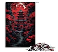 1000 Pieces Red Temple And Darkness of The Moon Adult Jigsaw Puzzles Family Fun Family Game Stress Reliever Difficult Challenge 75x50cm