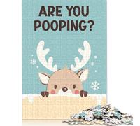 1000 Pieces Reindeer Are You Pooping for Adults Difficult Jigsaw Puzzles Puzzle Jigsaws for Adults Family Activity Jigsaw Puzzles 38x26cm/1000pcs