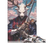 1000 Pieces Reindeer Samurai Blossom Puzzle Jigsaw Adults Puzzles Difficulty Jigsaw Educational Game Toy 1000pcs (75x50cm)