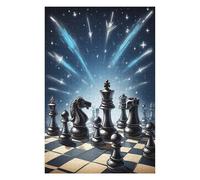 1000 Pieces Retro Fantasy Chess Art Modern DIY Portrait, Creative Entertainment, Fun, Classic Puzzles with Animals, for Adults from 12 Years, Colorful Chessboard 1000 PCS