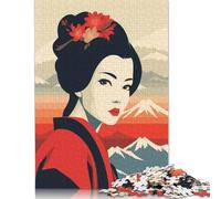 1000 Pieces Retro Japanese Geisha Art Square Jigsaw Puzzles for Adults And Wooden Puzzles 1000pcs (75x50cm)