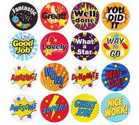 1000 Pieces Reward Stickers for Teachers,Fun Motivational Stickers Labels for Kids Students School Classroom in 16 Designs Styles (2 Rolls)