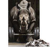 1000 Pieces Rhino Fitness Gym Workout Puzzle Jigsaw Difficulty Puzzle Jigsaw Educational Game Toy 1000pcs (38x26cm)