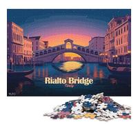1000 Pieces Rialto Bridge, Venice, Italy Creative Square Paper Jigsaw Puzzles for Adults Educational Game Challenge Toy 38x26cm/1000pcs