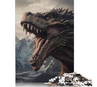 1000 Pieces Roaring Mountain Dragon Jigsaw Square Puzzle for Adults Wooden Puzzles Unique Challenge Games 1000pcs (75x50cm)