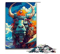 1000 Pieces Robot Yak by SplattersLots of Thick Coloured Clouds Puzzles for Adults Impossible Puzzle Stress Reliever for And Teenager Age 14 And Up 1000 PCS