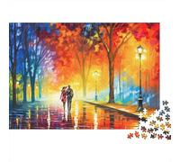 1000 Pieces Romantic Night Scenery Jigsaw Puzzle for Adults Paper Material Couple Theme Brain Exercise Wall Decor Puzzle 38x26cm/1000pcs