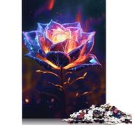 1000 Pieces Rose Neon Cosmic Flower Square Jigsaw Puzzles for Adults And Wooden Puzzles Children Puzzles 1000pcs (75x50cm)