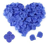 1000 Pieces Rose Petals, Deep Blue Artificial Rose Flowers No-Taste Emulation Rose Petals for Romantic Scenes Wedding Anniversary, Birthday, Waterproof and Do Not Fade Blue Petals for Decoration
