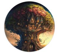 1000 Pieces Round Puzzle Gifts Fairy Tale Kingdom Impossible Jigsaw Puzzles for Adults Toys Gift Educational Intellectual Decompressing Fun Family Game (67.5x67.5cm)