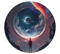 1000 Pieces Round Puzzle Gifts The Door to The Unknown Impossible Jigsaw Puzzles for Adults Toys Gift Educational Intellectual Decompressing Fun Family Game (67.5x67.5cm)