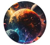 1000 Pieces Round Puzzles for Adults The Dark of Space Planets Cardboard Jigsaw for Teenagers Age Group 14+, Home Decor (67.5x67.5cm)