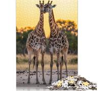 1000 Pieces Safari Giraffes Africa Creative Square Wooden Jigsaw Puzzles for Adults Educational Game Challenge Toy 1000pcs (75x50cm)