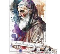 1000 Pieces 'Saint Benedict of Nursia Jigsaw Puzzles Adults Difficulty Jigsaw Puzzles Education Toys Games (38x26cm)